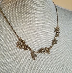 Antiqued leaf necklace